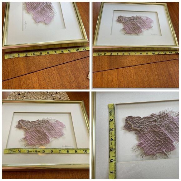Artist Kathy Shelton Gold Framed Abstract 3D Art Piece Purple Pink Gold - Picture 15 of 16